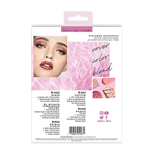 Real Techniques Makeup Brush Set with 2 Sponge Blenders for Eyeshadow, Founda...