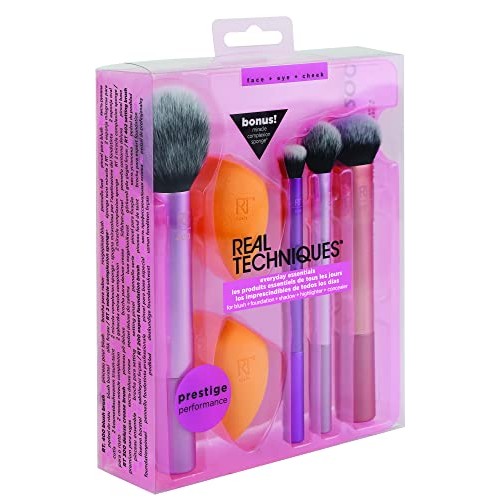 Real Techniques Makeup Brush Set with 2 Sponge Blenders for Eyeshadow, Founda...