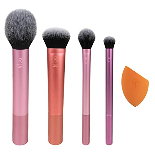 Real Techniques Makeup Brush Set with Sponge Blender for Eyeshadow, Foundatio...