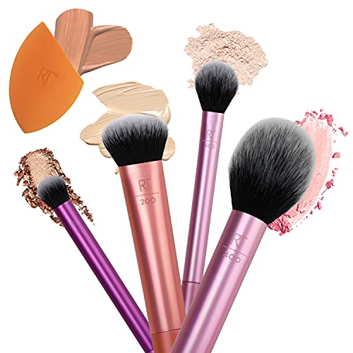 Real Techniques Makeup Brush Set with Sponge Blender for Eyeshadow, Foundatio...