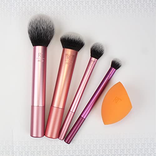 Real Techniques Makeup Brush Set with Sponge Blender for Eyeshadow, Foundatio...