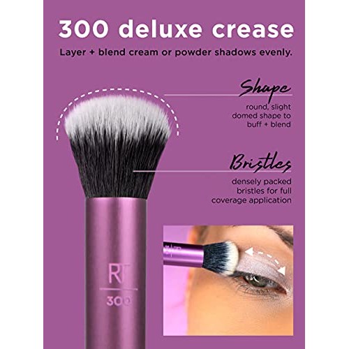 Real Techniques Makeup Brush Set with Sponge Blender for Eyeshadow, Foundatio...
