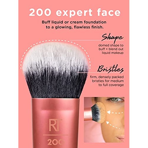 Real Techniques Makeup Brush Set with Sponge Blender for Eyeshadow, Foundatio...