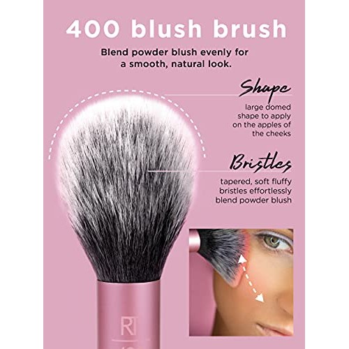 Real Techniques Makeup Brush Set with Sponge Blender for Eyeshadow, Foundatio...