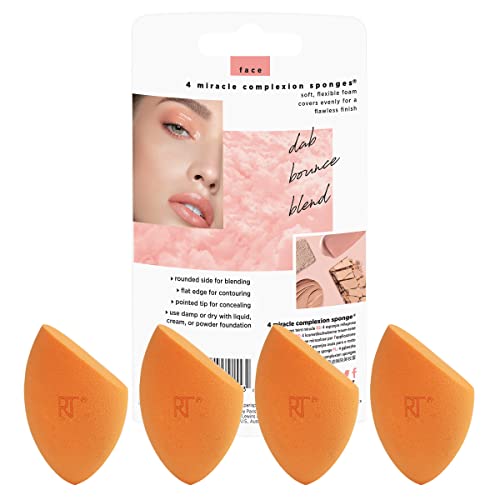 Real Techniques Miracle Complexion Beauty Sponge Makeup Blender, Set of 4