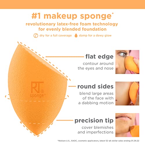 Real Techniques Miracle Complexion Beauty Sponge Makeup Blender, Set of 4