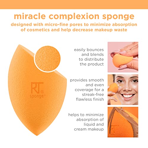 Real Techniques Miracle Complexion Beauty Sponge Makeup Blender, Set of 4