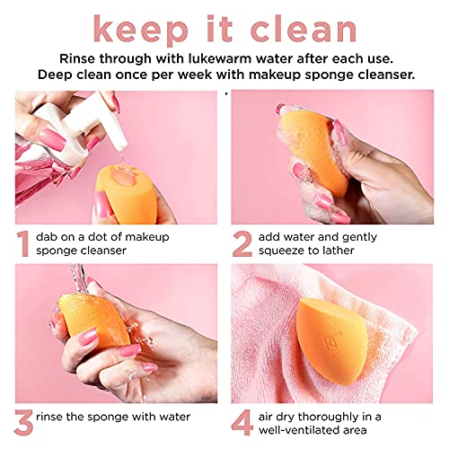 Real Techniques Miracle Complexion Beauty Sponge Makeup Blender, Set of 4