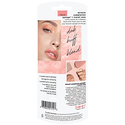 Real Techniques Miracle Complexion Beauty Sponge Makeup Blender with Case, Pe...