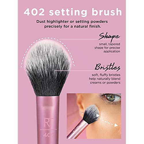 Real Techniques Professional Setting Makeup Brush, Helps Lock in Foundation a...