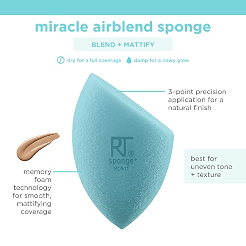 Real Techniques Sponge +, Beauty Makeup Blender for Foundation, Blend + Matif...