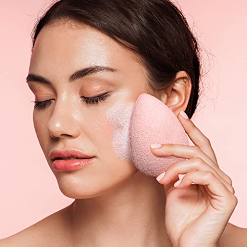 Real Techniques Sponge +, Skin Care Facial Cleanser Tool with Probiotics, Exf...