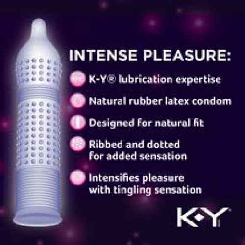K-Y Me & You Intense Ultra Thin Latex Condoms- Water Based Lube, Intensifying...