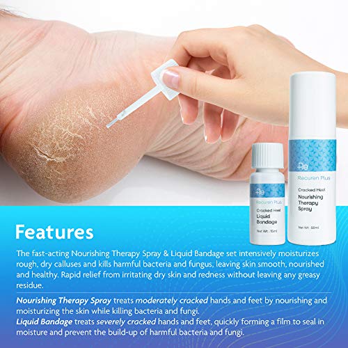 Recuren Plus Cracked Feet & Hands Solution Nourishing Therapy Spray & Liquid ...