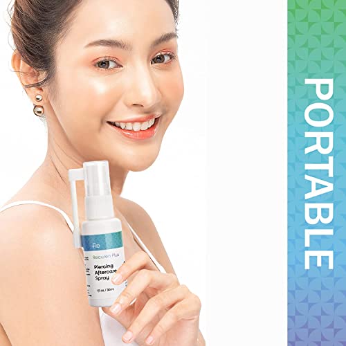 Recuren Plus Piercing Aftercare Spray Solution to Shrink Piercing Bumps Suita...