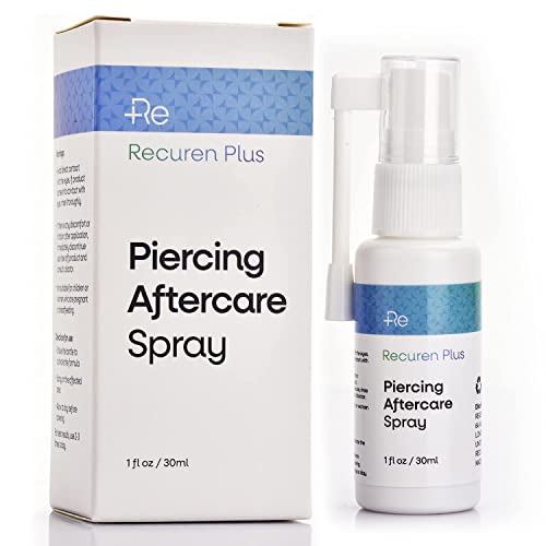Recuren Plus Piercing Aftercare Spray Solution to Shrink Piercing Bumps Suita...