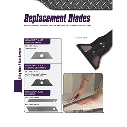 Red Devil 3275 Single Edge Razor Blades - Safety Dispenser of 10