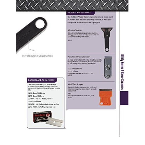 Red Devil 3275 Single Edge Razor Blades - Safety Dispenser of 10