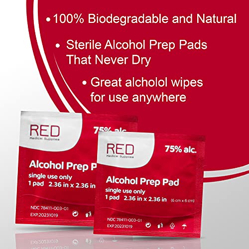 Alcohol Prep Pads 300 Pack 6X6cm - Sterile 75% Alcohol Wipes - Thick Cotton I...