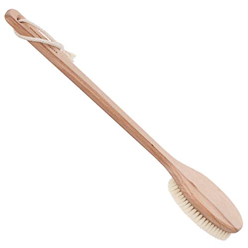 Redecker Beechwood Bath and Shower Brush, Long 19-1/2" Handle for Hard-to-Rea...
