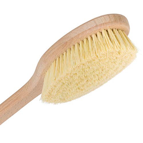 Redecker Tampico Fiber Bath Brush with Oiled Beechwood Handle, 19-5/8-Inches