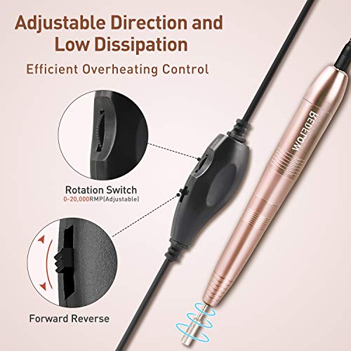 RedFlow Electric Nail Drill, Acrylic Nail Drill Kit, for Nail File Exfoliatin...