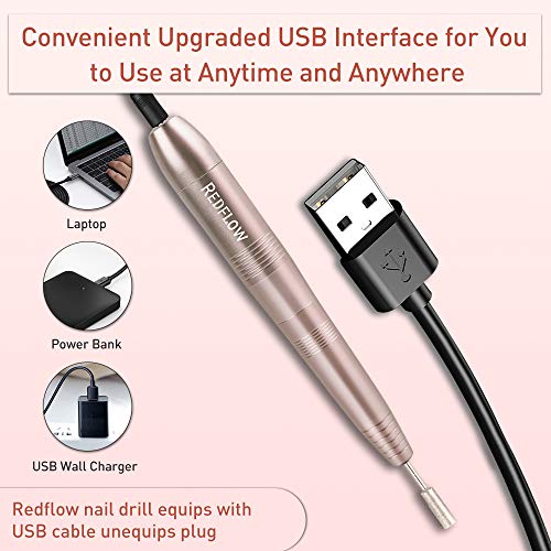 RedFlow Electric Nail Drill, Acrylic Nail Drill Kit, for Nail File Exfoliatin...