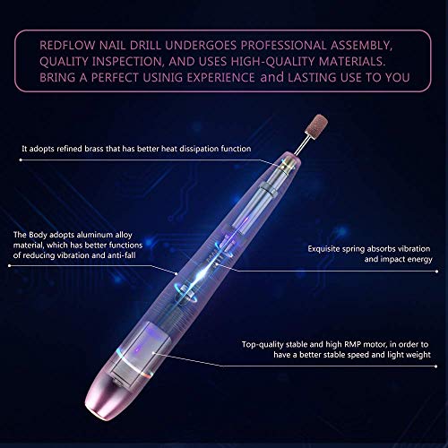 RedFlow Electric Nail Drill, Acrylic Nail Drill Kit, for Nail File Exfoliatin...