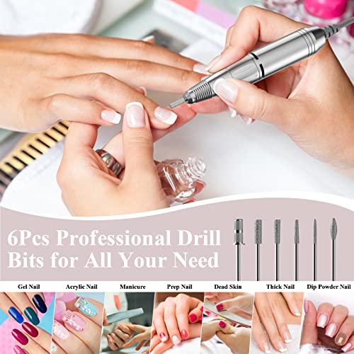 Professional Electric Nail Drill, Redhouse Rechargeable 30000RPM E File Nail ...