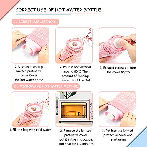 Redify Microwave Heating Silicone Hot Water Bottle Bag with Knit Cover,Hot & ...