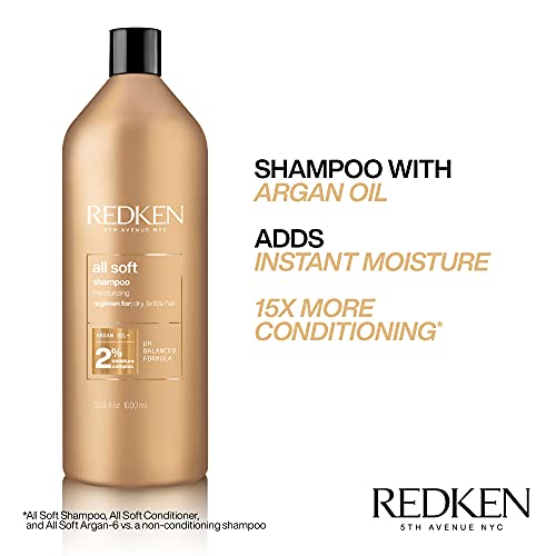 Redken All Soft Shampoo | For Dry/Brittle Hair | Provides Intense Softness an...