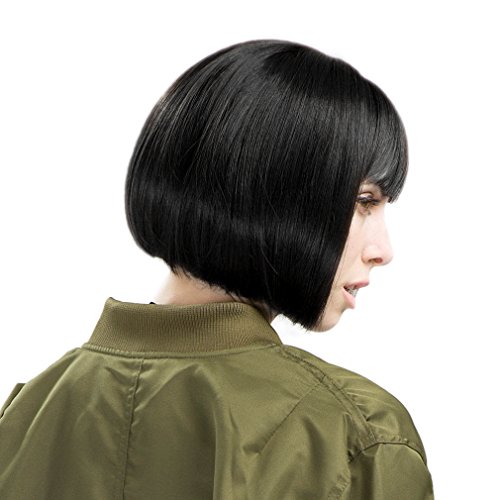 REECHO 11" Short Bob Wig with bangs Synthetic Hair for White Black Women Colo...