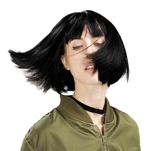REECHO 11" Short Bob Wig with bangs Synthetic Hair for White Black Women Colo...