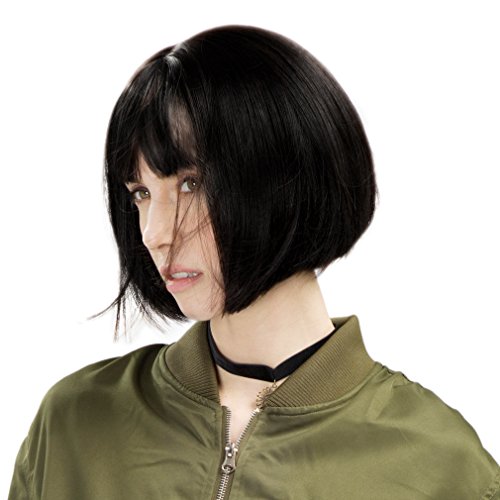 REECHO 11" Short Bob Wig with bangs Synthetic Hair for White Black Women Colo...