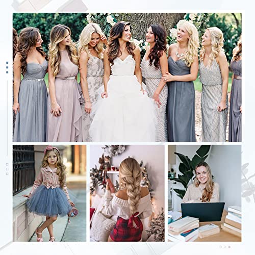 REECHO 24" Curly Wavy 4 Pieces Set Thick Clip in on Hair Extensions Dark Brown