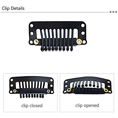 REECHO 24" Curly Wavy 4 Pieces Set Thick Clip in on Hair Extensions Dark Brown