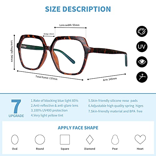 REECKEY Blue Light Glasses for Women, Computer Glasses Women Blue Light Block...