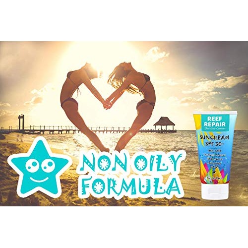 Reef Safe Sunscreen SPF 30+ (2 Pack) - All Natural, Travel Size, Water Resist...
