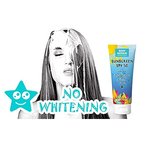 Reef Safe Sunscreen SPF 50 All Natural, Water Resistant, Moisturizing, Biodeg...