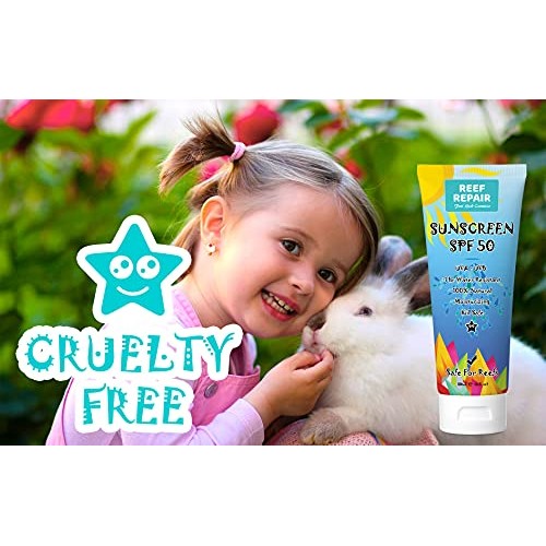 Reef Safe Sunscreen SPF 50 All Natural, Water Resistant, Moisturizing, Biodeg...