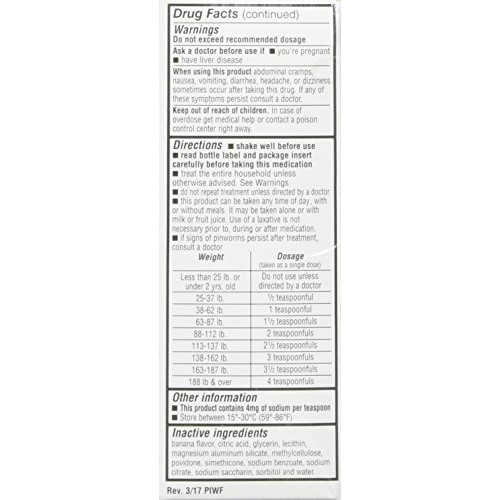 Reeses Pinworm Medicine Liquid For Entire Family, Full Prescription Strength,...