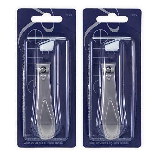 Refine Wide Straight Cut Jaw Toenail Clipper, silver, 2 Count