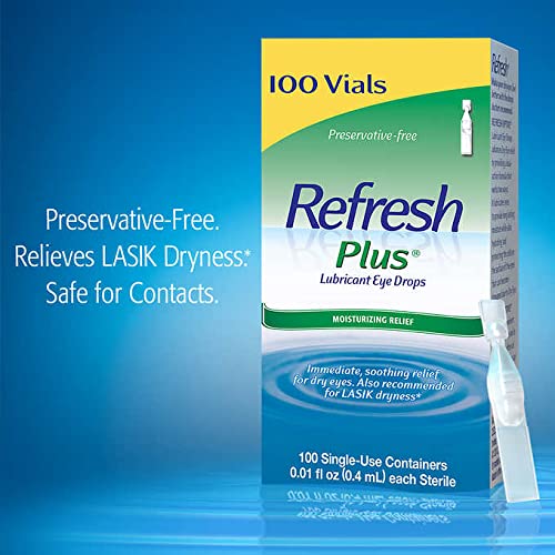 Allergan Refresh Plus Lubricant Eye Drops Single-Use Vials 1Pack (100 ct ) kl...