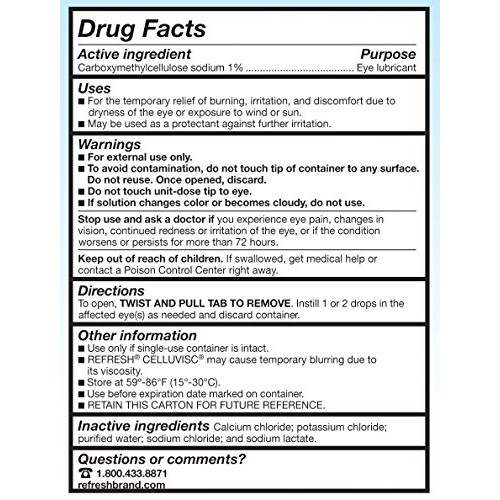 Refresh Celluvisc Lubricant Eye Gel Drops, Single-Use Containers, 30 Count (P...