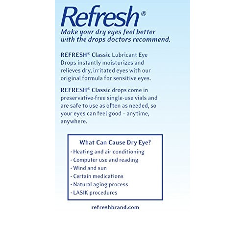 Refresh Classic Lubricant Eye Drops, Preservative-Free,0.01 Fl Oz Single-Use ...