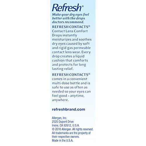 Refresh Contacts, Eye Drops, Contact Lens Comfort,Blue 0.4 Fl Oz Sterile