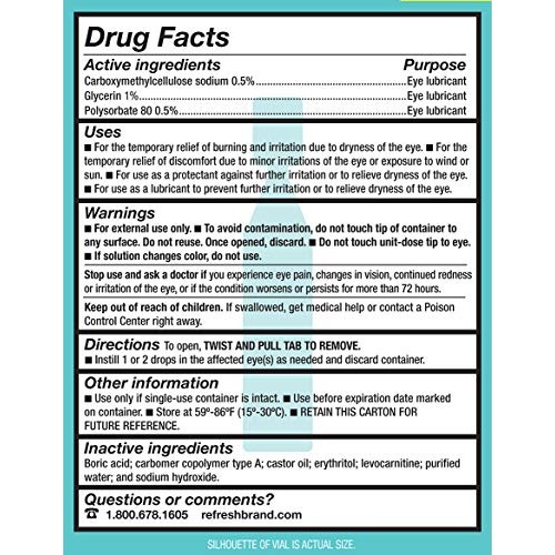 Refresh Digital PF Lubricant Eye Drops, Preservative-Free, 0.01 Fl Oz Single-...