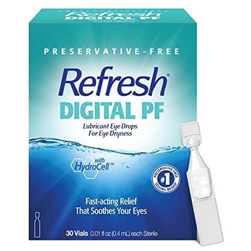 Refresh Digital PF Lubricant Eye Drops, Preservative-Free, 0.01 Fl Oz Single-...