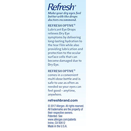 Refresh Optive Lubricant Eye Drops, 0.5 Fl Oz Sterile
