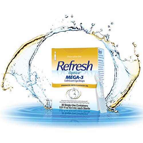 Refresh Optive Mega-3 Lubricant Eye Drops, Preservative-Free, 0.01 Fl Oz Sing...